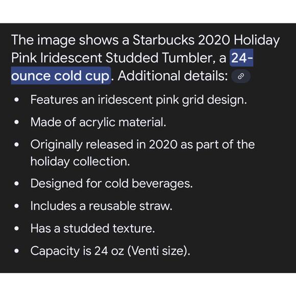 Plastic Cold Cup Pink Grid Dichroic 24 oz Acrylic Tumbler 2020 - Picture 3 of 5